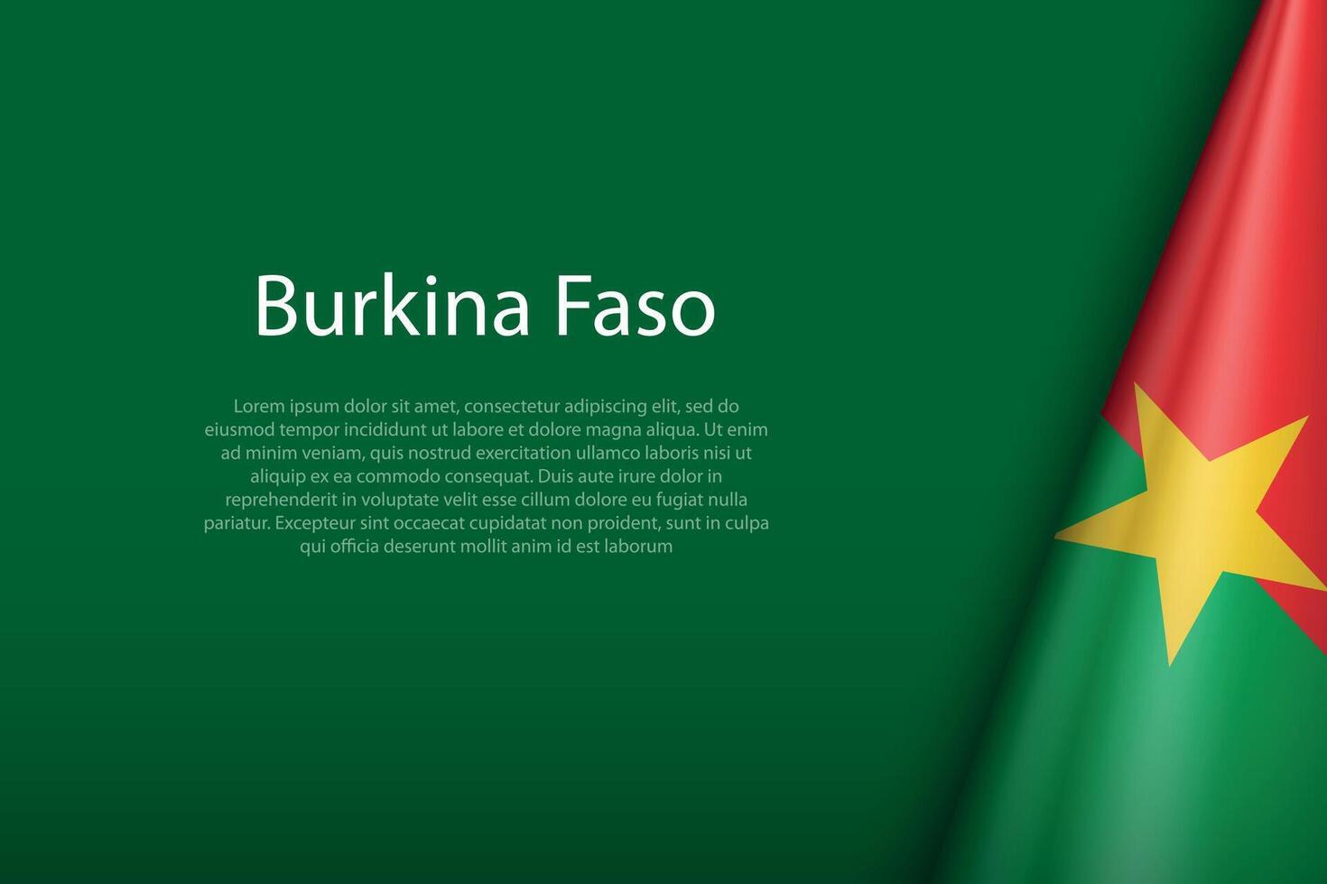 burkina faso nazionale bandiera isolato su sfondo con copyspace vettore