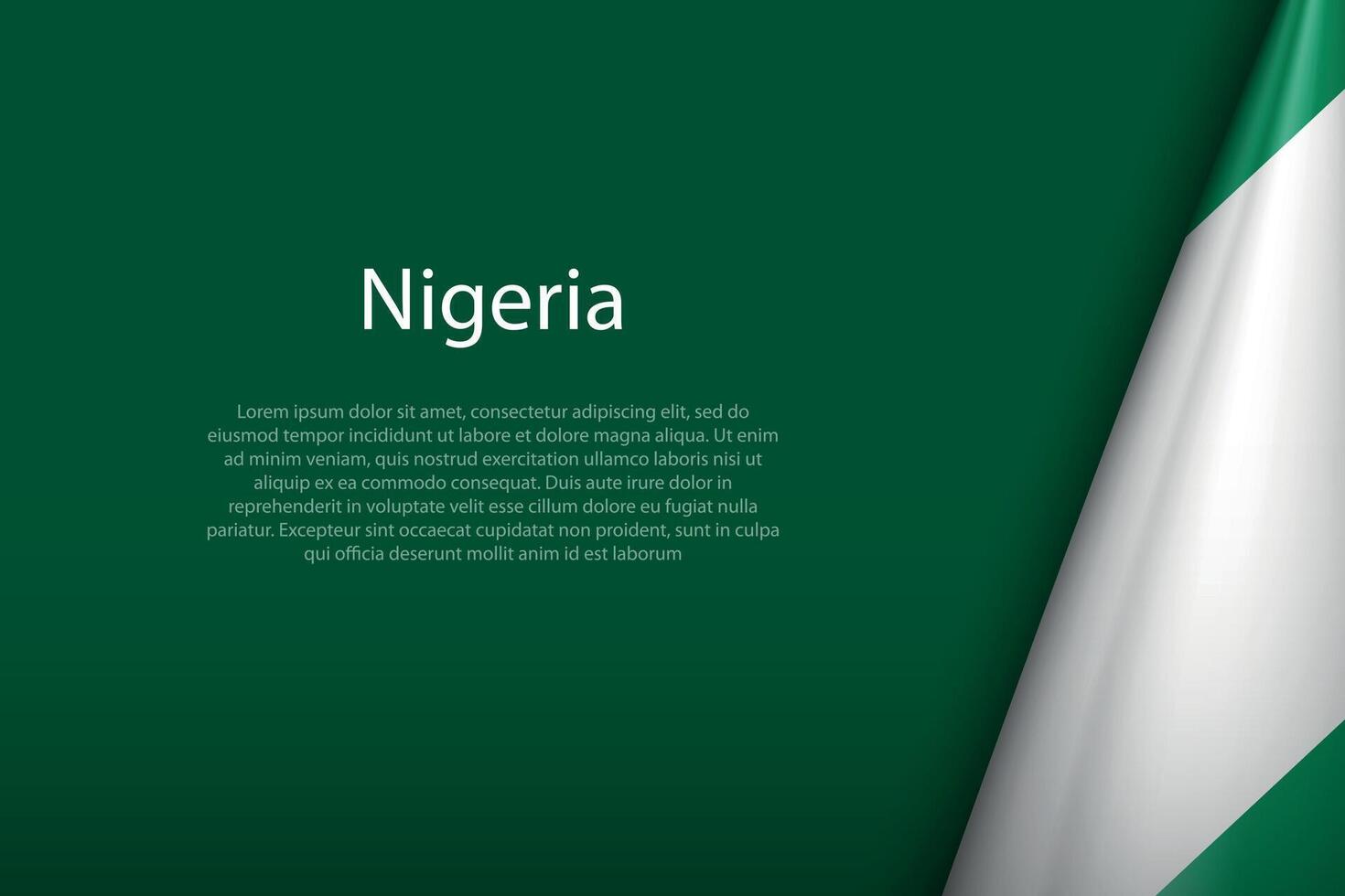 Nigeria nazionale bandiera isolato su sfondo con copyspace vettore