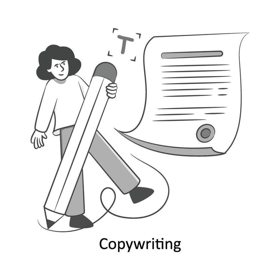 copywriting piatto stile design vettore illustrazione. azione illustrazione