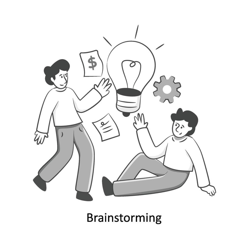 di brainstorming piatto stile design vettore illustrazione. azione illustrazione