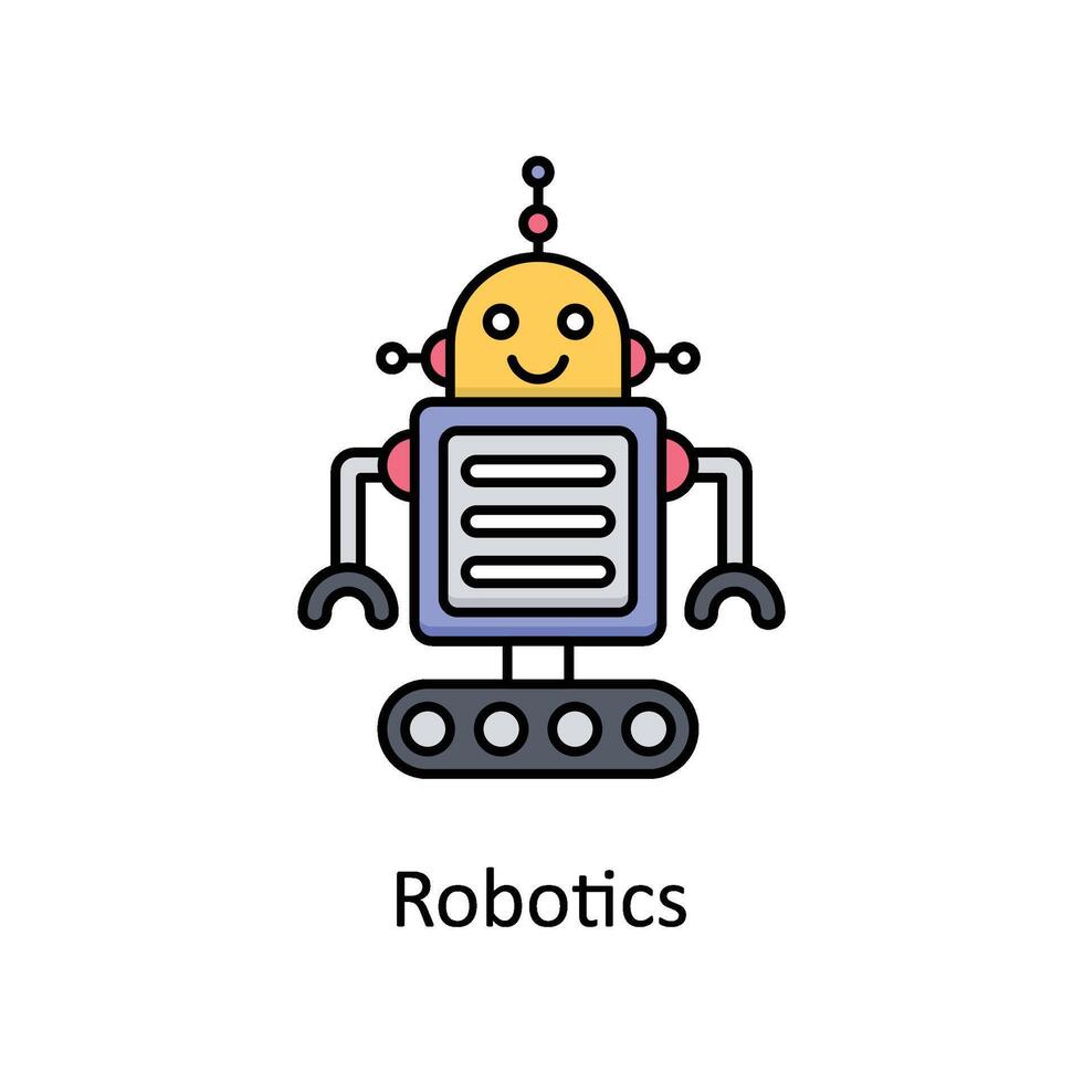 robotica vettore pieno schema icona design illustrazione. produzione unità simbolo su bianca sfondo eps 10 file