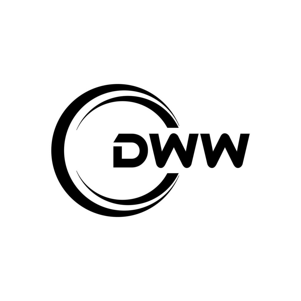 dww lettera logo disegno, ispirazione per un' unico identità. moderno eleganza e creativo design. filigrana il tuo successo con il Impressionante Questo logo. vettore