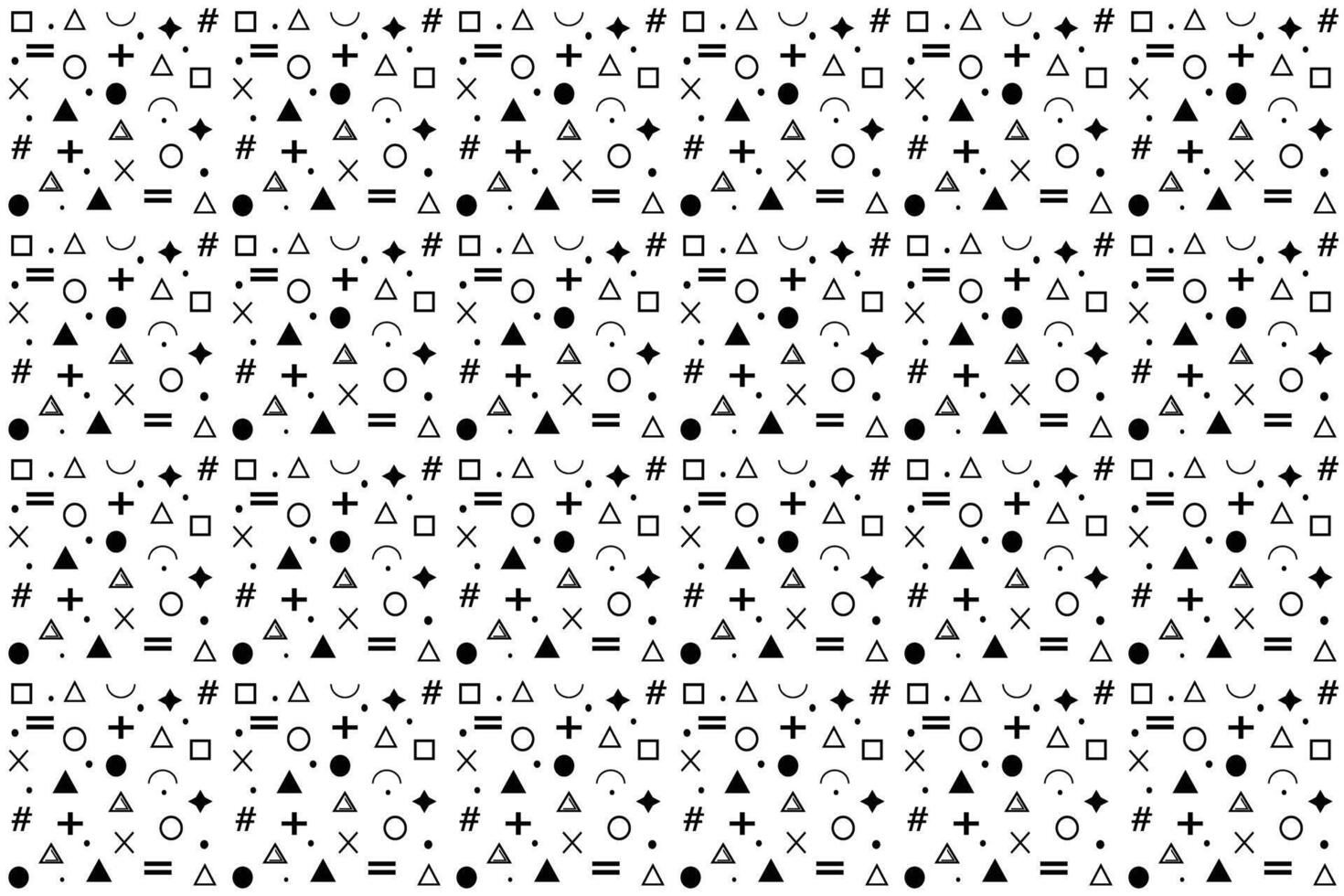 senza soluzione di continuità geometrico modello. nero e bianca sfondo. vettore illustrazione. matematico segni senza soluzione di continuità modello. astratto elementi modello design.