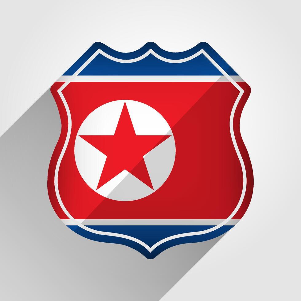 nord Corea bandiera strada cartello illustrazione vettore