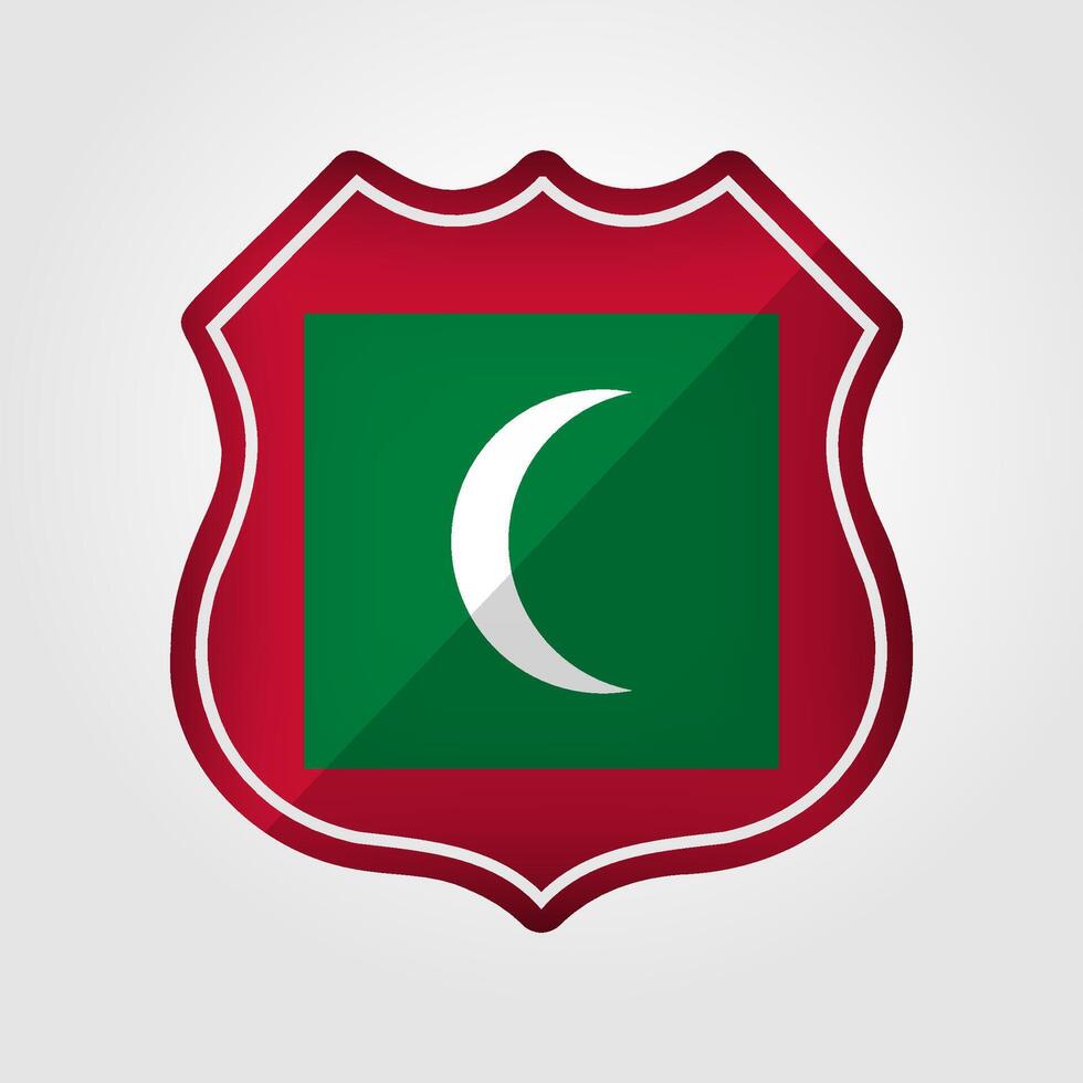 Maldive bandiera strada cartello illustrazione vettore