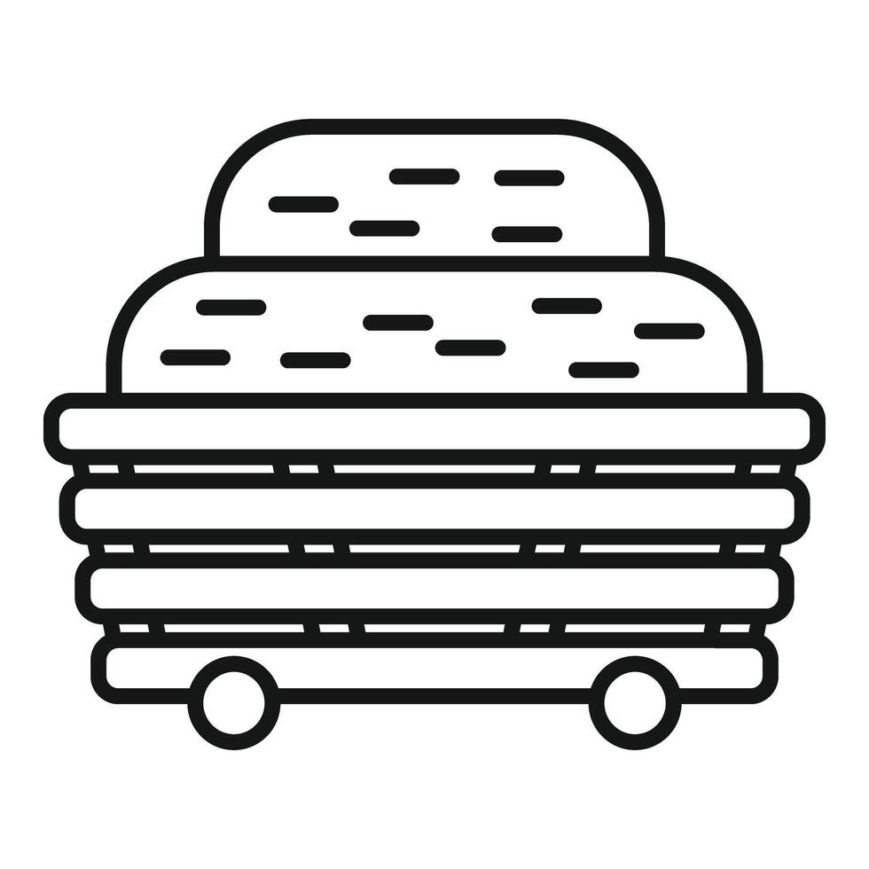 carrello balla fieno icona schema vettore. design cibo raccolta vettore