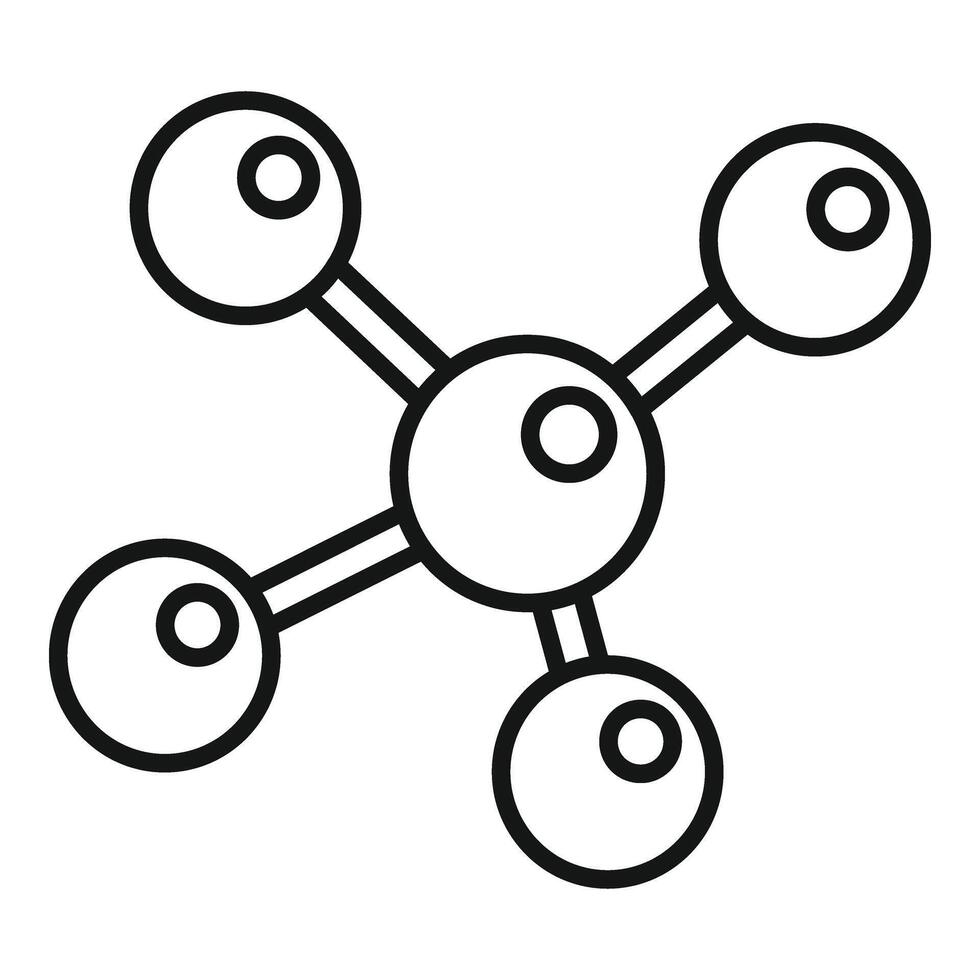 ricerca laboratorio molecola icona schema vettore. laboratorio attrezzatura vettore