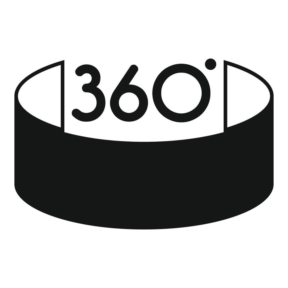 360 grado giro icona semplice vettore. video freccia App vettore