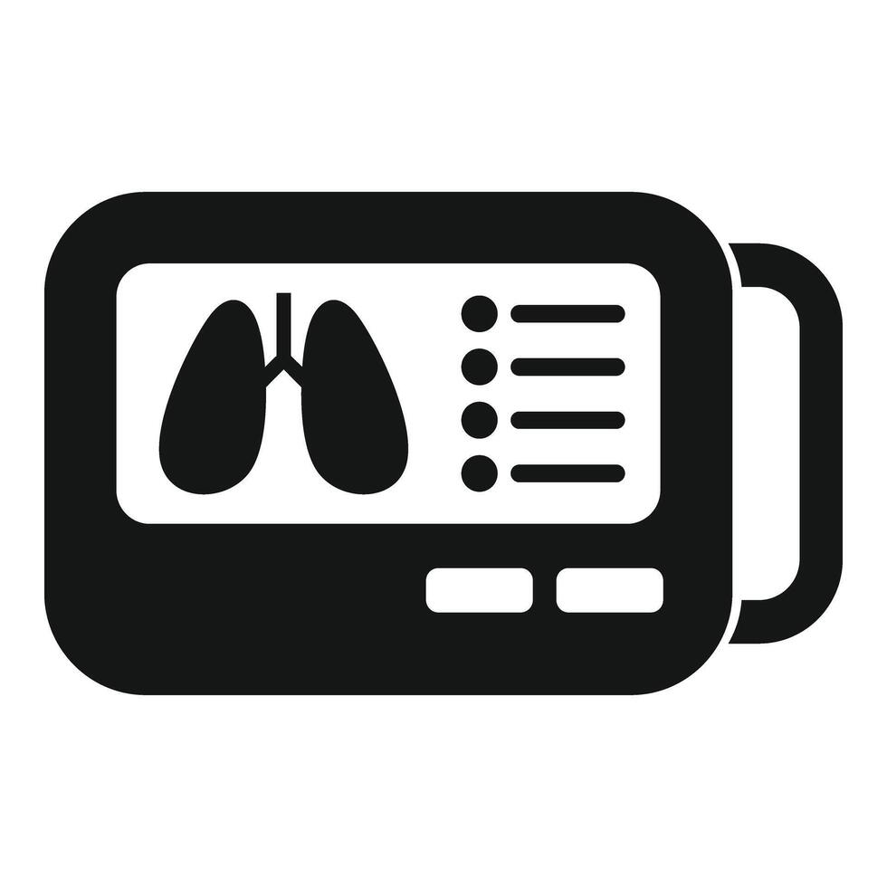 raggi X Immagine macchina icona semplice vettore. polmoni visita medica vettore