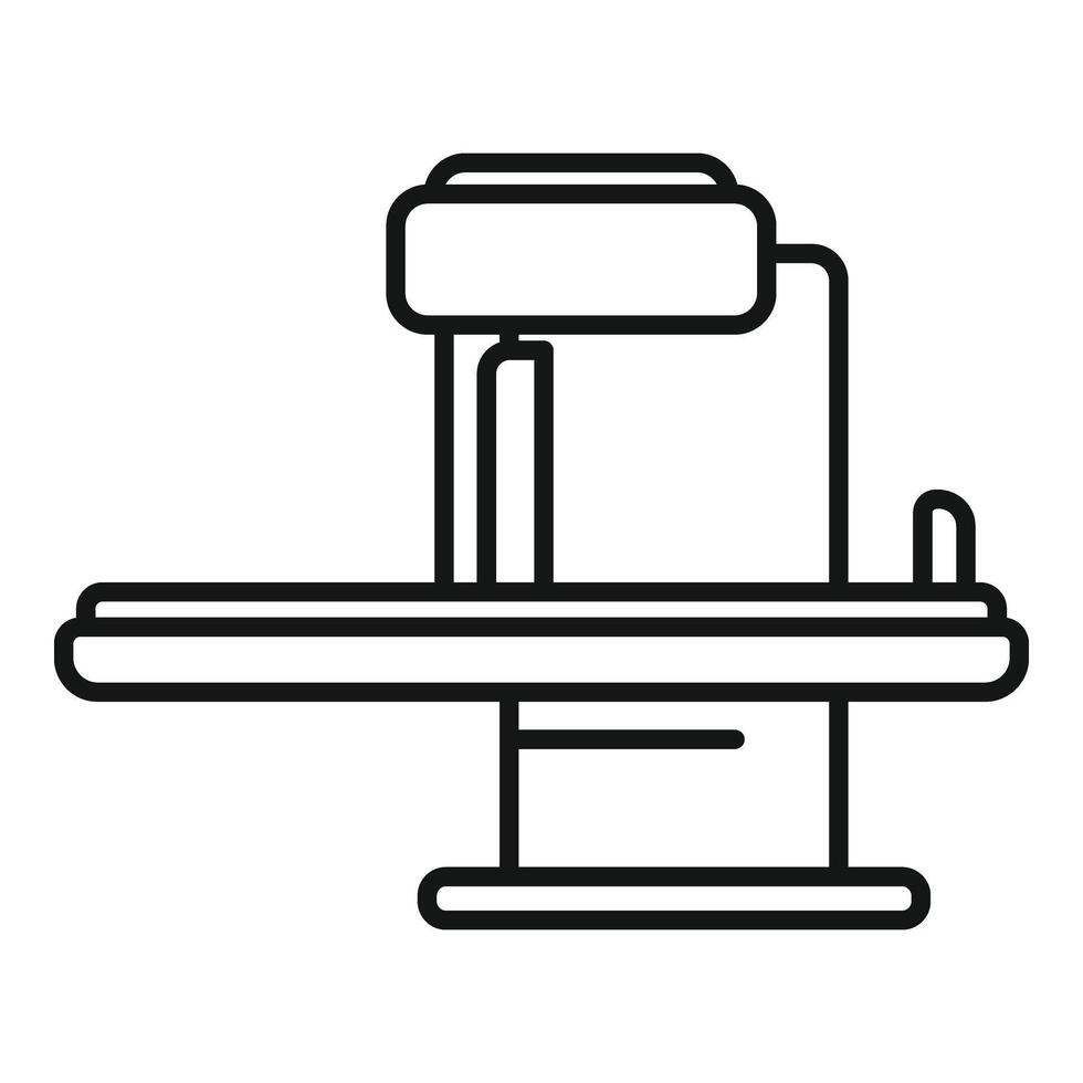 letto scansione raggi X icona schema vettore. camera Dipartimento vettore