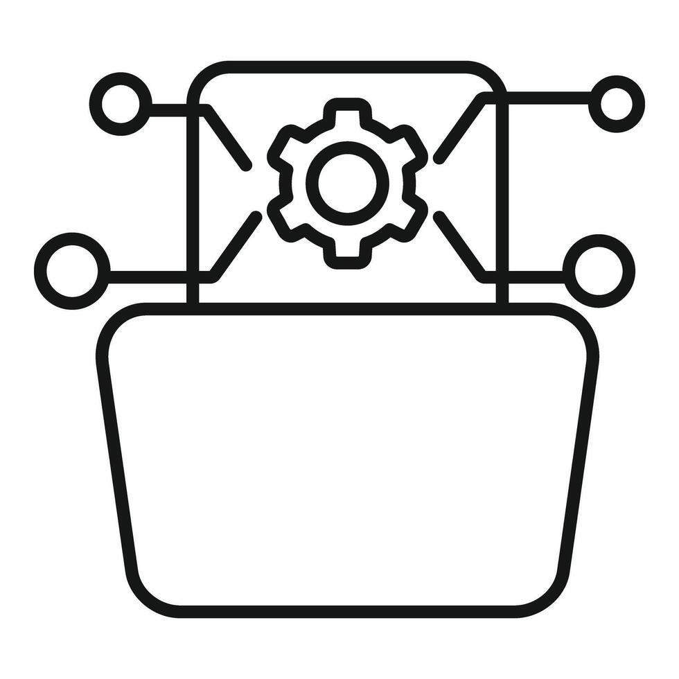 cartella Tech specificazione icona schema vettore. tecnico panoramica vettore