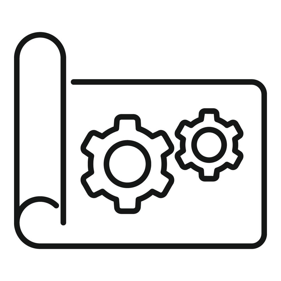 solitario Tech ingranaggio icona schema vettore. dispositivo capacità vettore