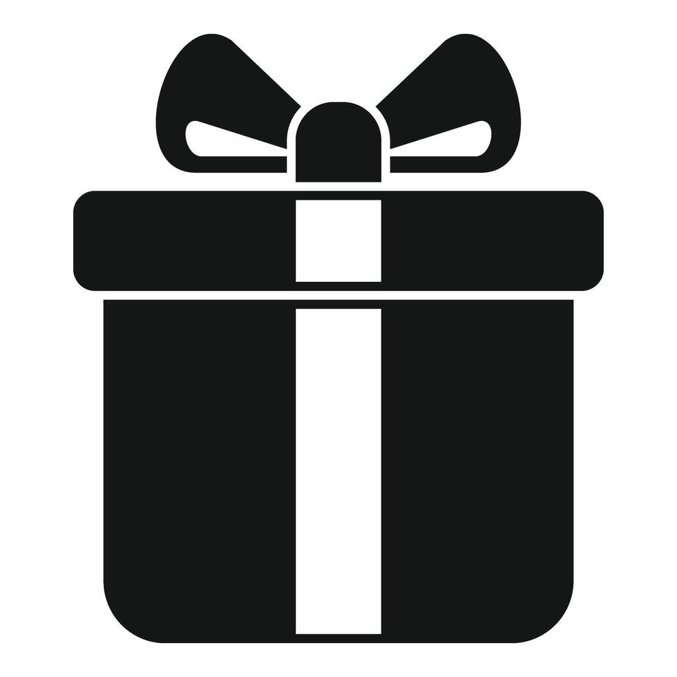 regalo scatola icona semplice vettore. pacchetto affare promozione vettore