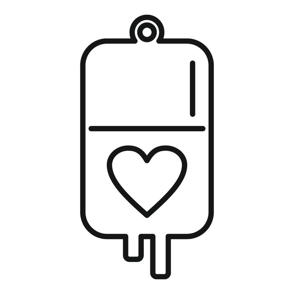 donazione sangue pacchetto icona schema vettore. finanza Condividere vettore