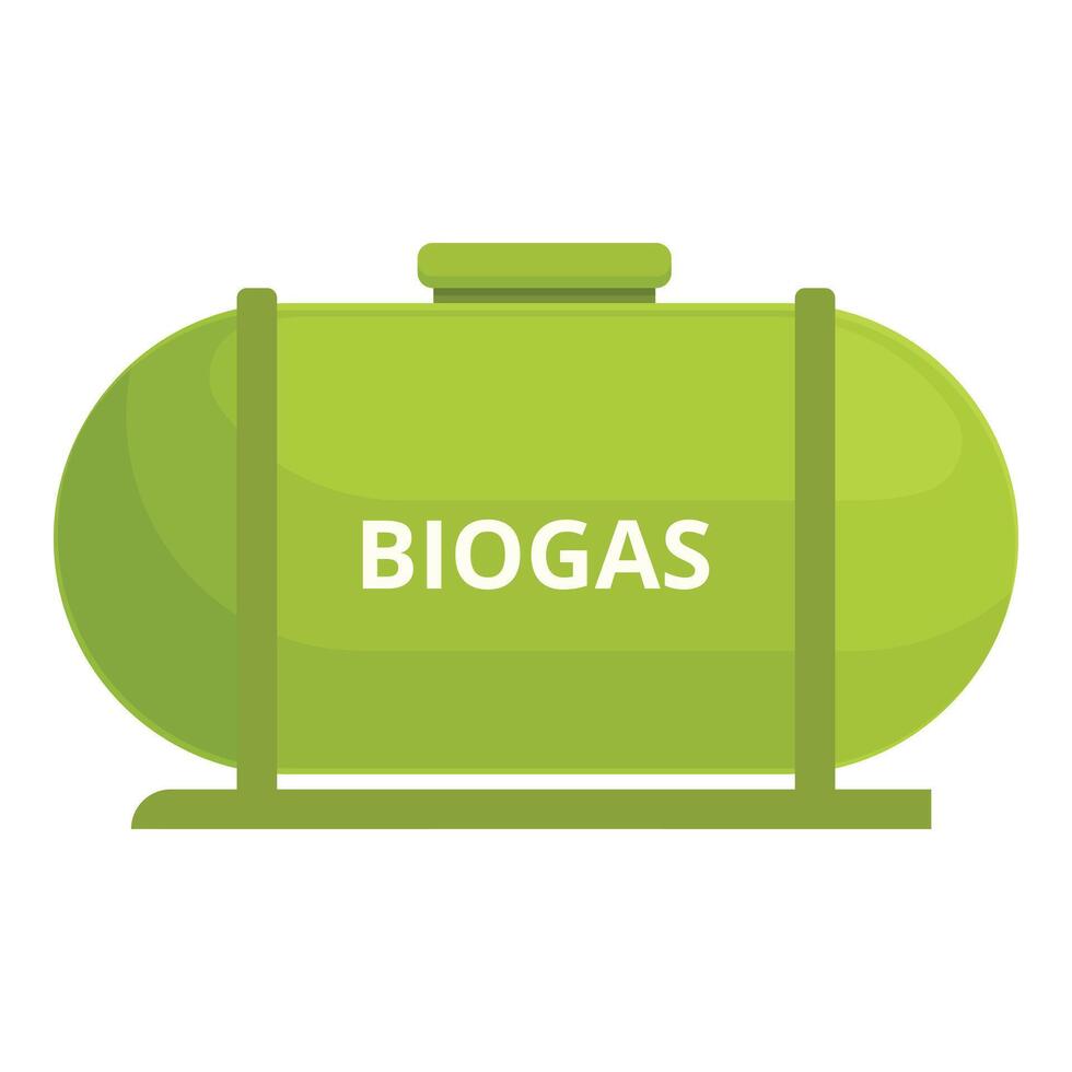 biogas grande serbatoio icona cartone animato vettore. bio carburante pianta vettore