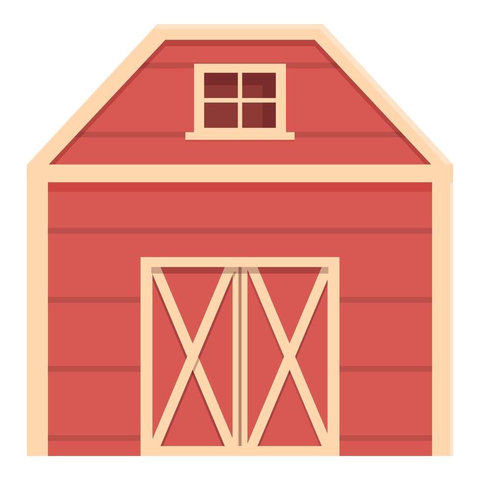 rosso colore azienda agricola icona cartone animato vettore. prato casa Salute vettore