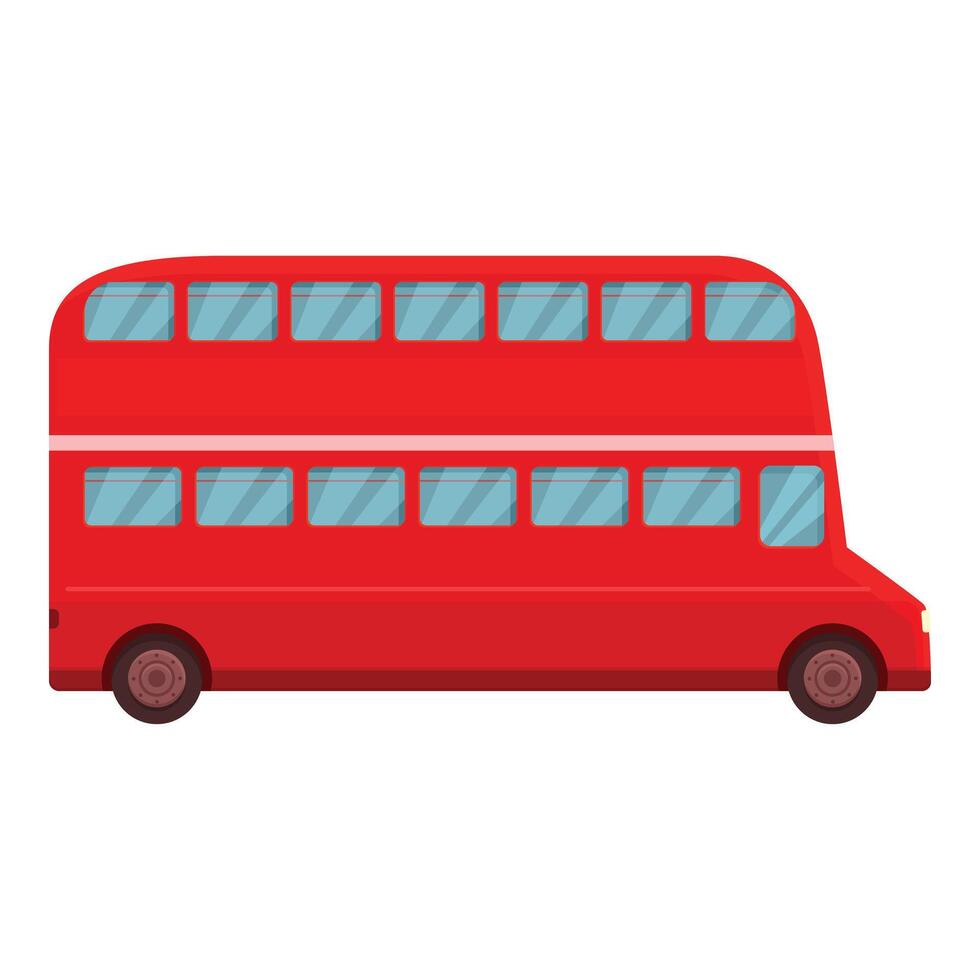 trasporto rosso autobus icona cartone animato vettore. pubblico viaggio città vettore