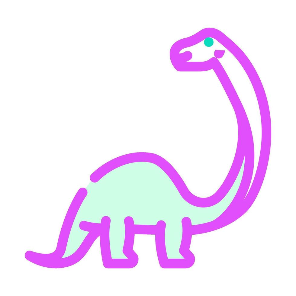 brontosauro dinosauro animale colore icona vettore illustrazione