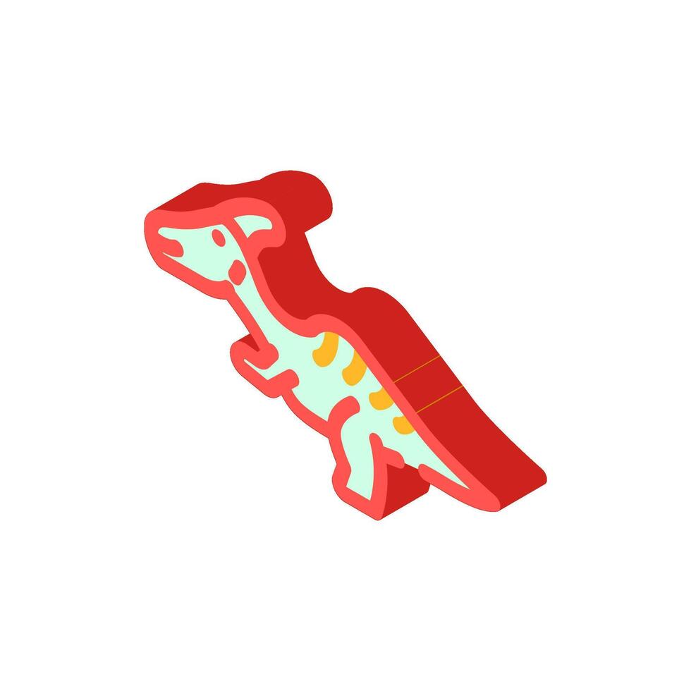Parasaurolophus dinosauro animale isometrico icona vettore illustrazione