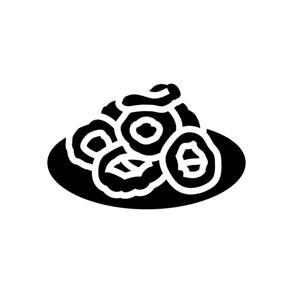 calamari anelli mare cucina glifo icona vettore illustrazione