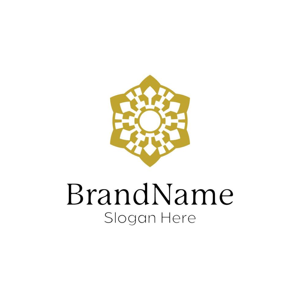 elegante e moderno ornamentale decorativo modello mandala logo vettore