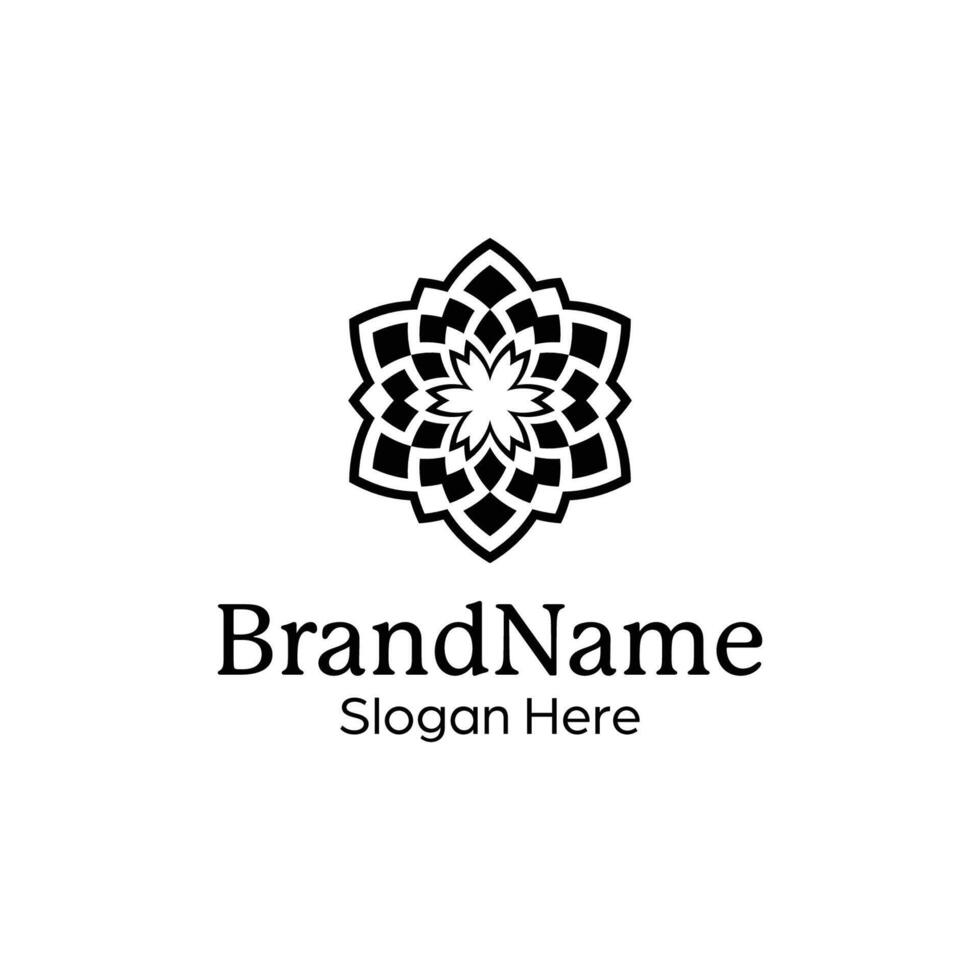 elegante e moderno ornamentale decorativo modello mandala logo vettore