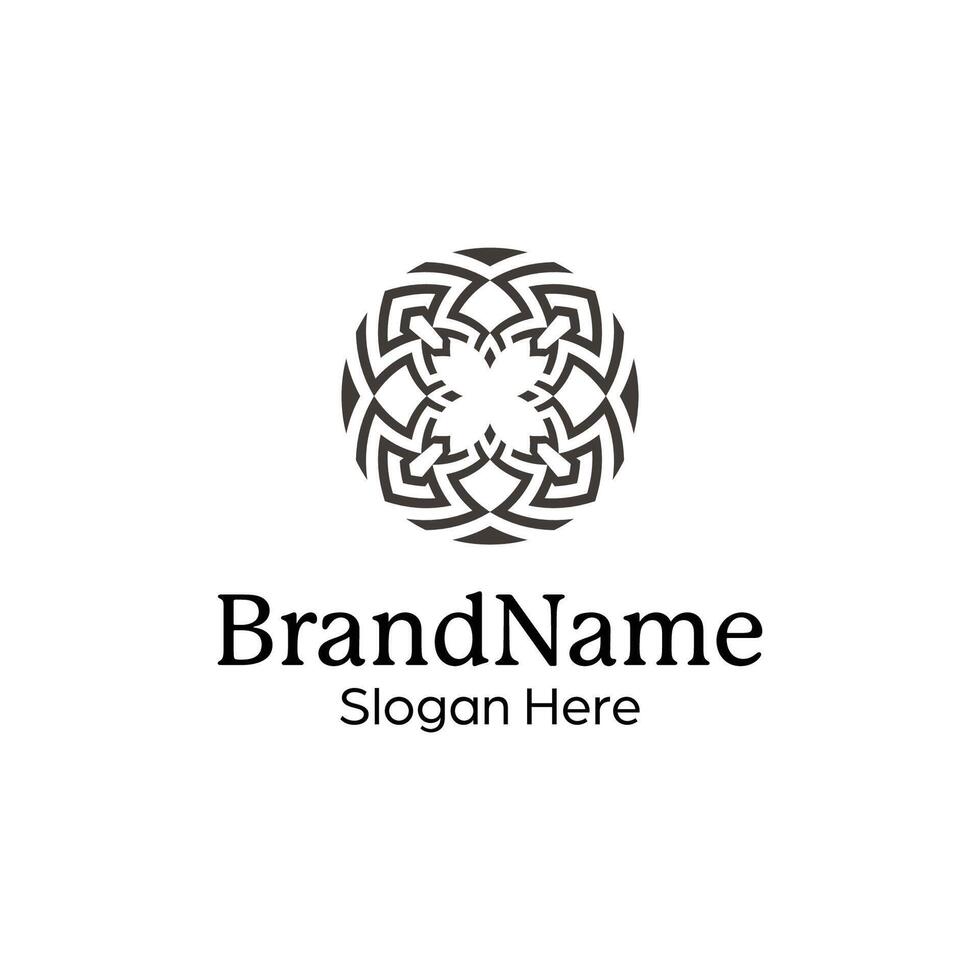 elegante e moderno ornamentale decorativo modello mandala logo vettore