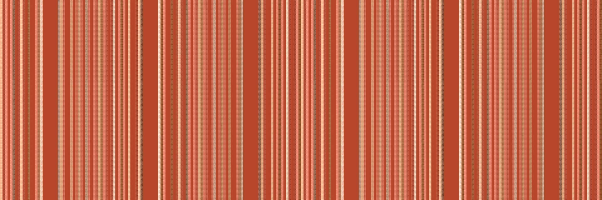 deco struttura sfondo senza soluzione di continuità, dritto tessile modello vettore. tessile banda verticale Linee tessuto nel rosso e arancia colori. vettore