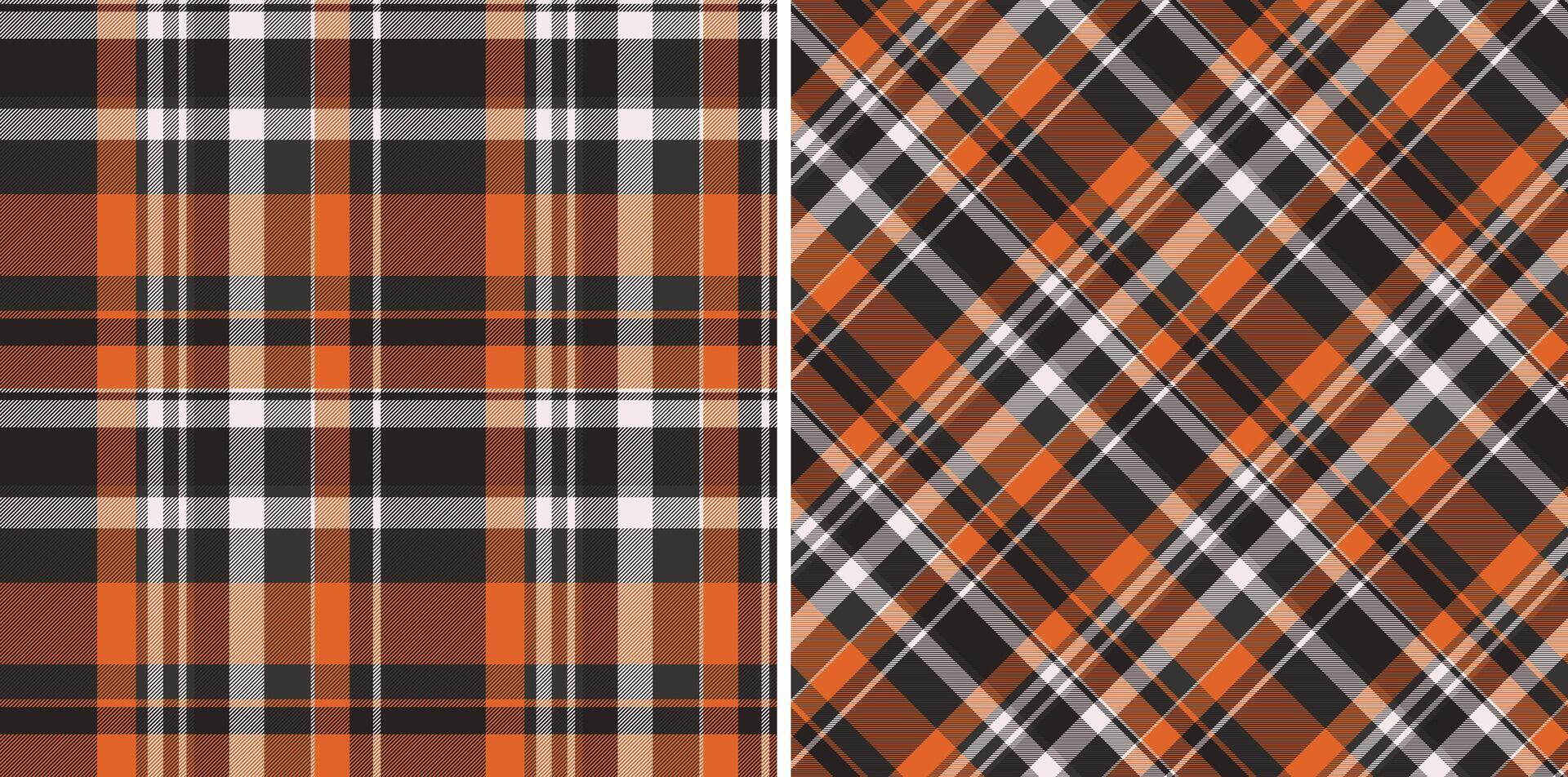 sfondo plaid struttura di modello vettore tartan con un' senza soluzione di continuità tessile tessuto dai un'occhiata. impostato nel Halloween colori per indumento industria tendenze.