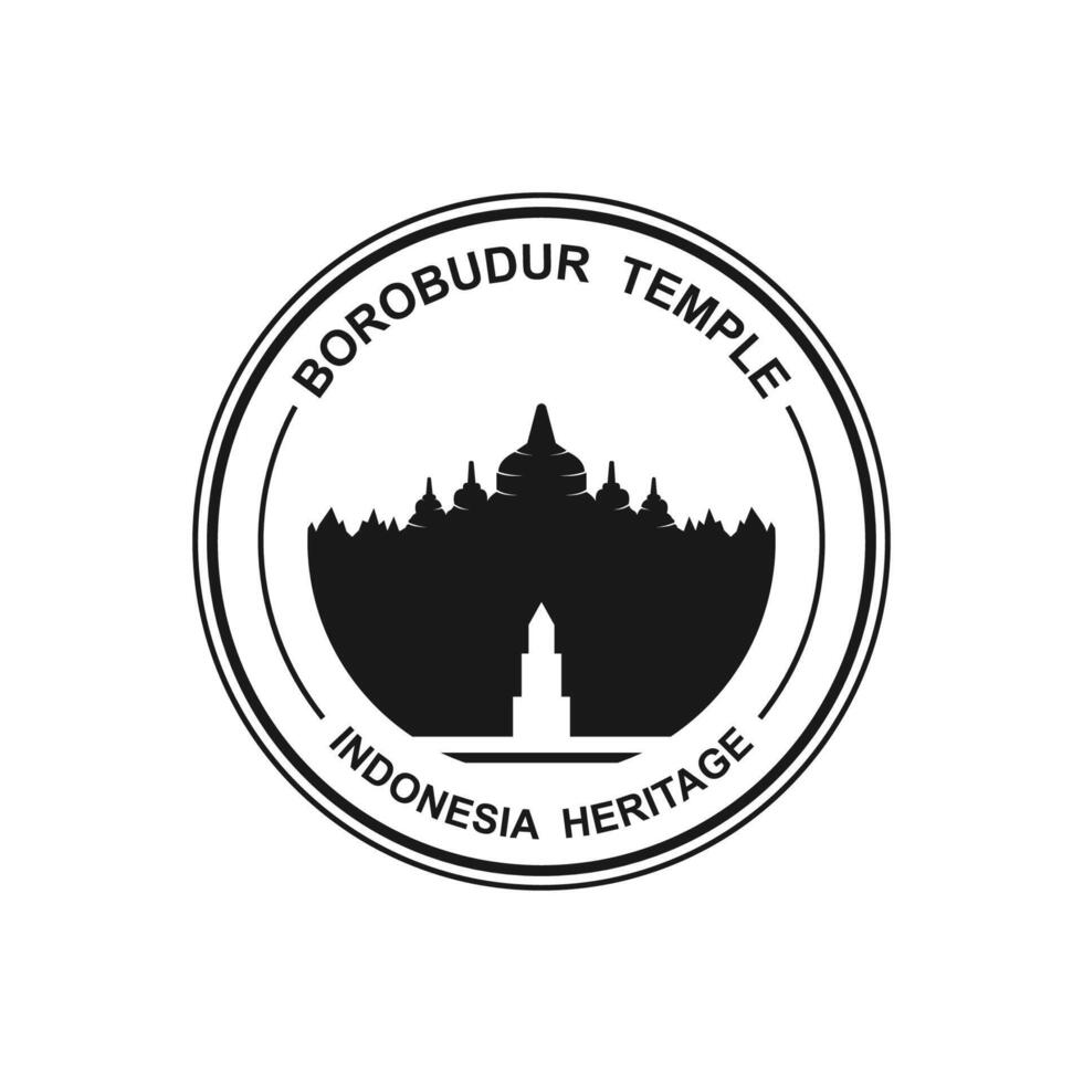semplice Borobudur tempio logo vettore disegno, stupa di Borobudur pietra tempio indonesiano eredità silhouette logo design