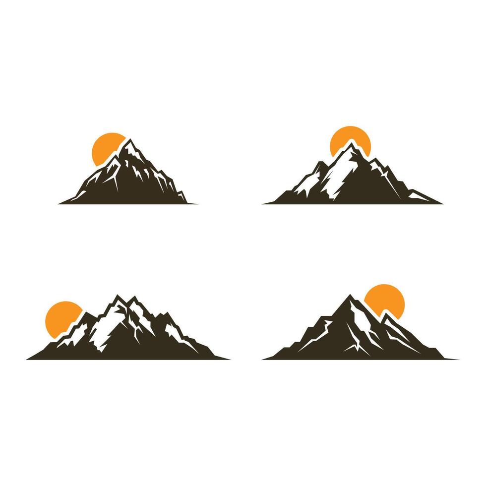 montagna icona logo modello vettore illustrazione design. logo adatto per viaggiare, avventura, natura selvaggia, e marca azienda