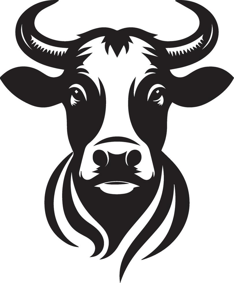 latteria mucca nero vettore illustrazione per logo o icona