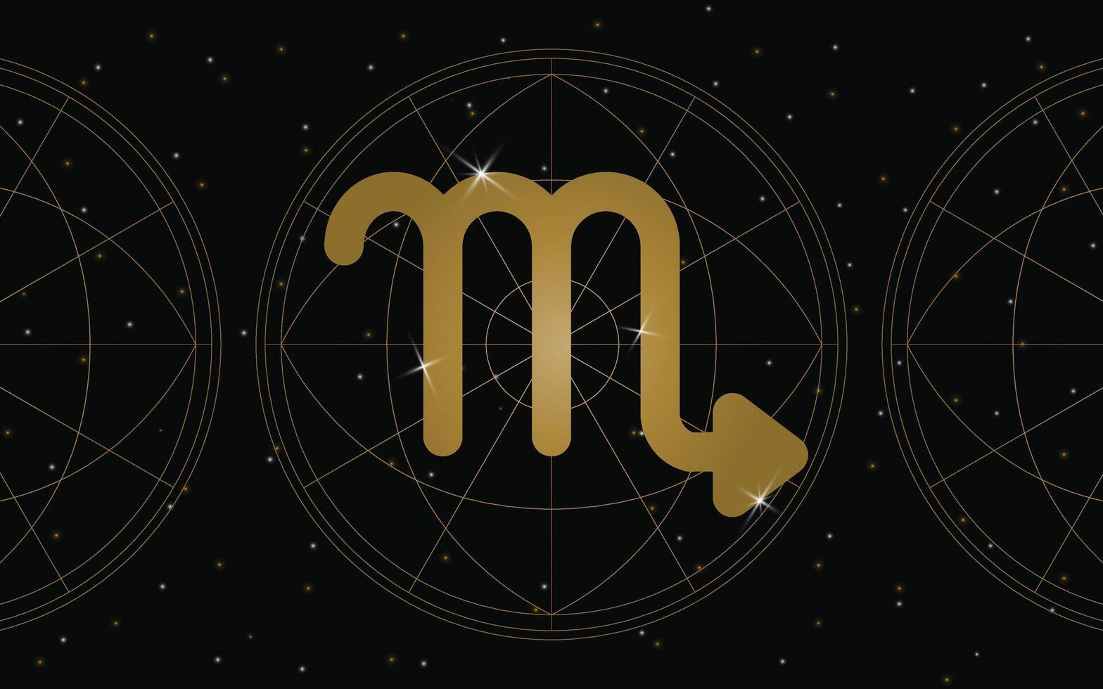 scorpione oroscopo simbolo, astrologia icona, scorpione è il ottavo astrologico cartello nel il zodiaco. con stelle e galassia sfondo vettore