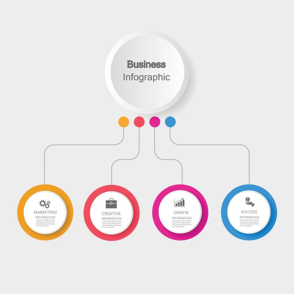 Infografica vettore, grafico. presentazione. attività commerciale concetti, parti, passi, processi. visualizzazione di Infografica dati. avviare modello. - vettore