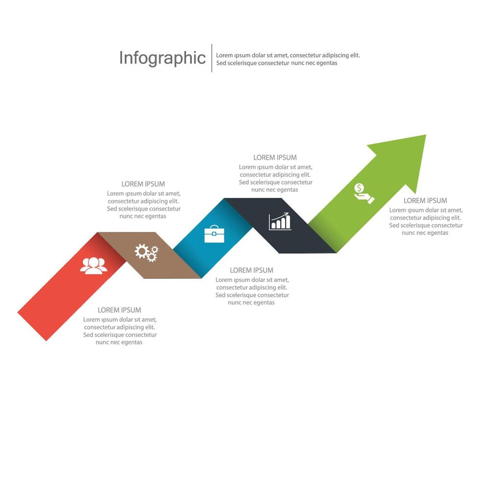 Infografica vettore, grafico. presentazione. attività commerciale concetti, parti, passi, processi. visualizzazione di Infografica dati. avviare modello. - vettore