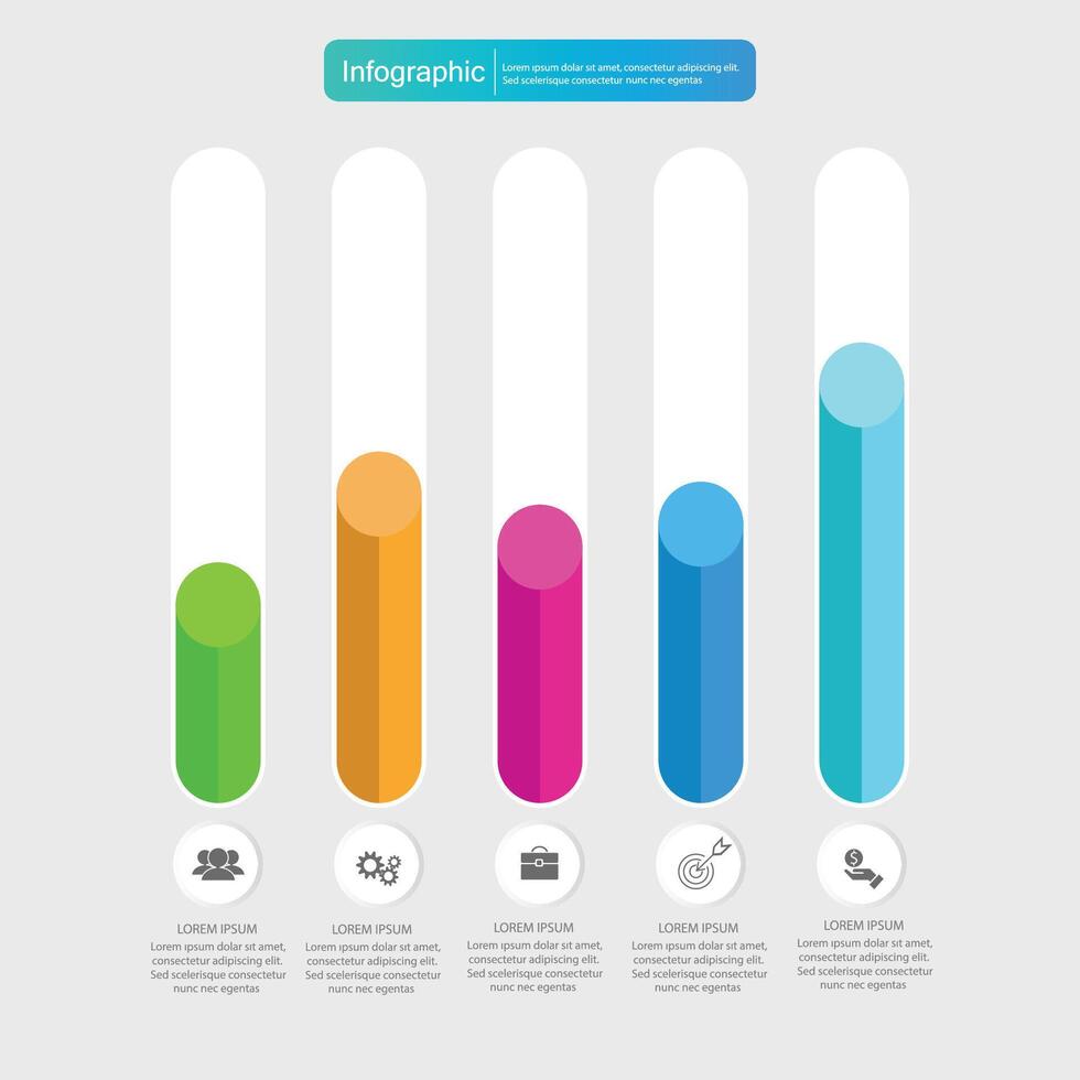 Infografica vettore, grafico. presentazione. attività commerciale concetti, parti, passi, processi. visualizzazione di Infografica dati. avviare modello. - vettore