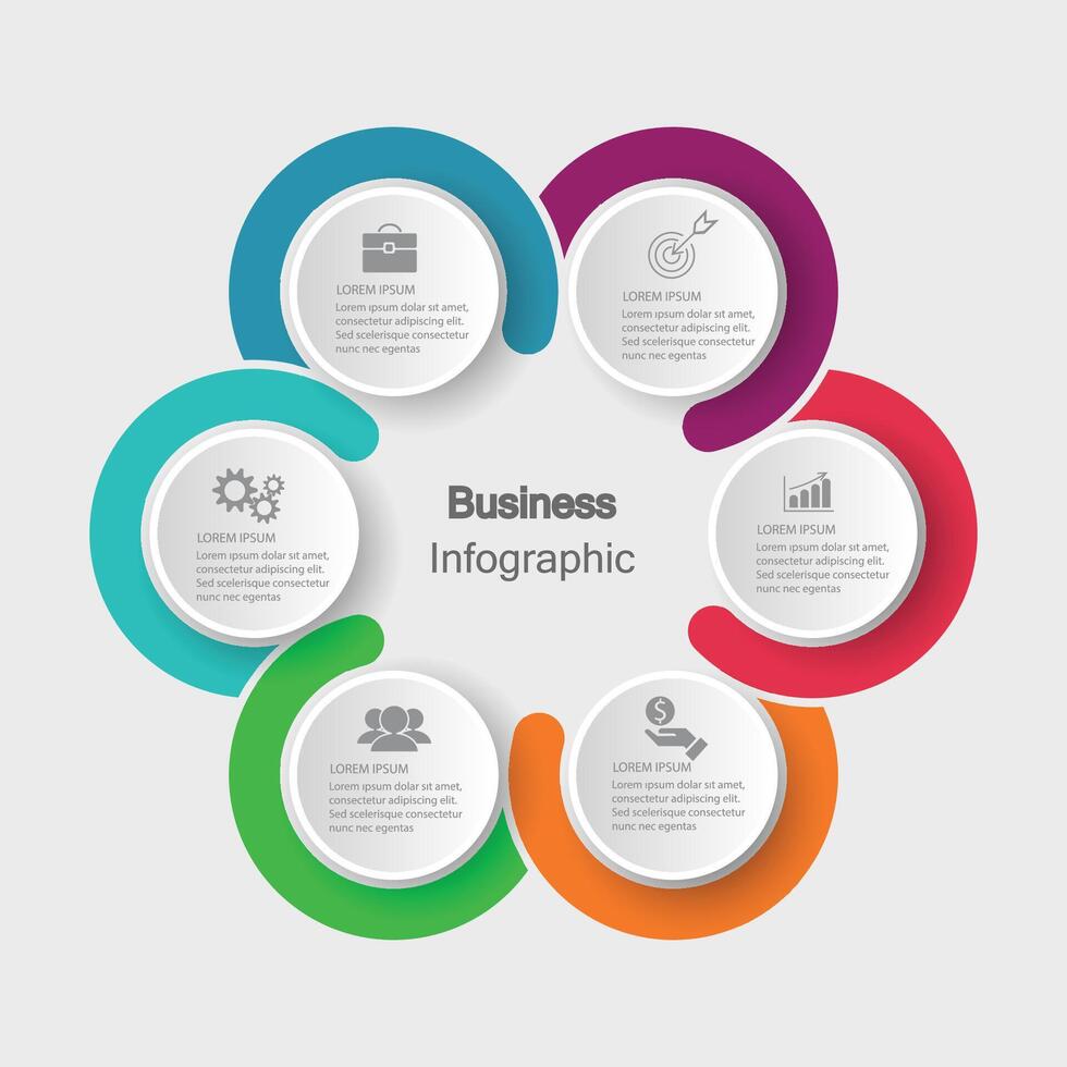 Infografica vettore, grafico. presentazione. attività commerciale concetti, parti, passi, processi. visualizzazione di Infografica dati. avviare modello. - vettore