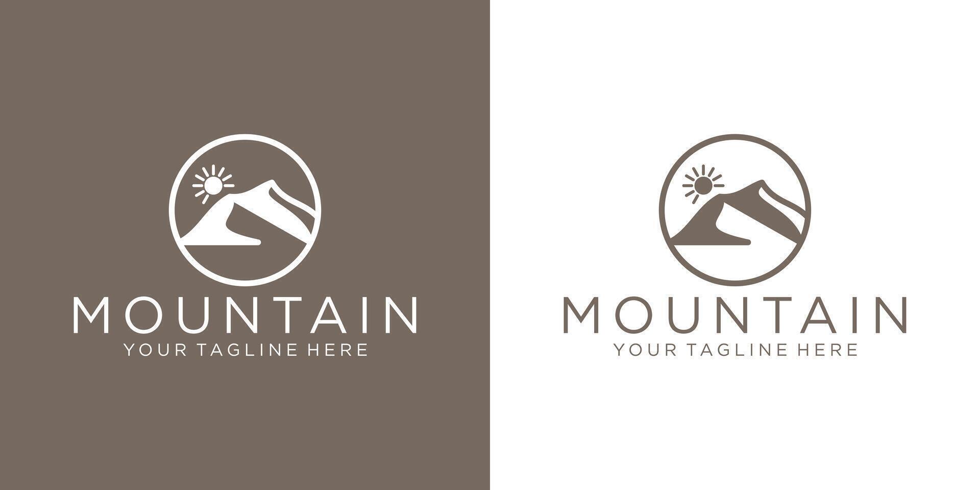 semplice montagna Visualizza silhouette logo design vettore