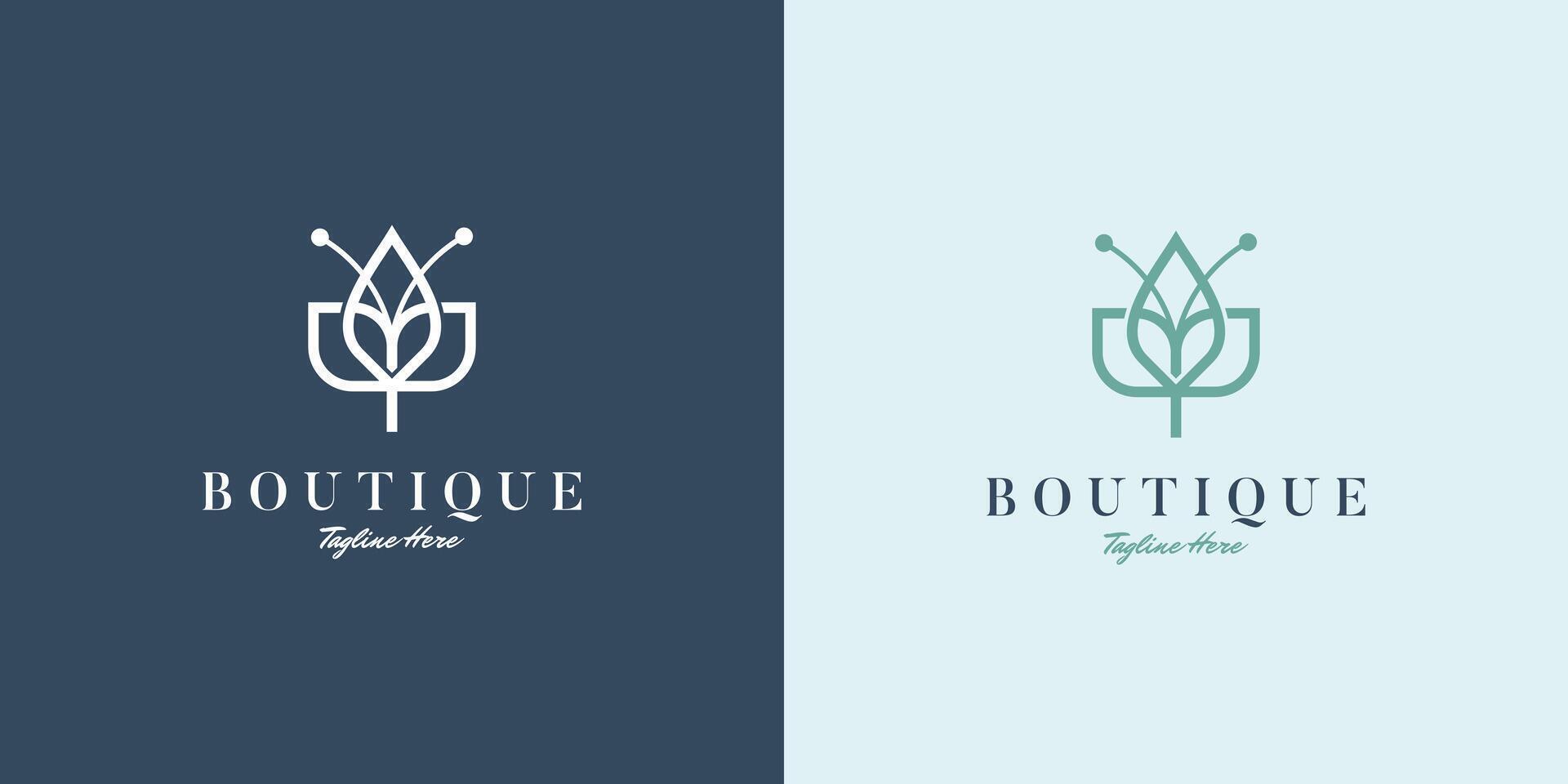 minimalista fiore logo design ispirazione per bellezza, boutique, donne, cosmetici, yoga vettore
