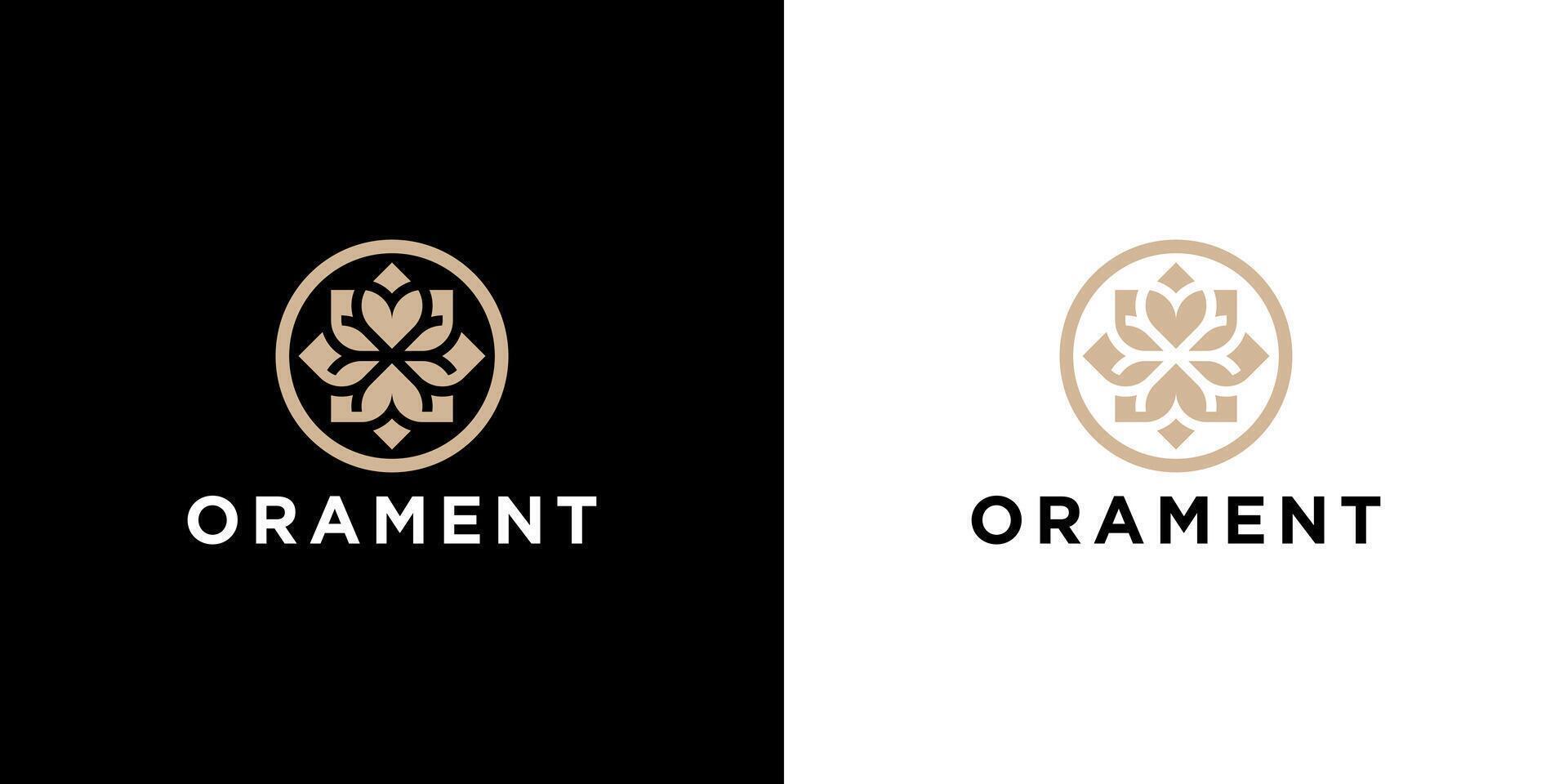 ornamentale minimalista logo design per bellezza, boutique, donne, cosmetici, yoga vettore