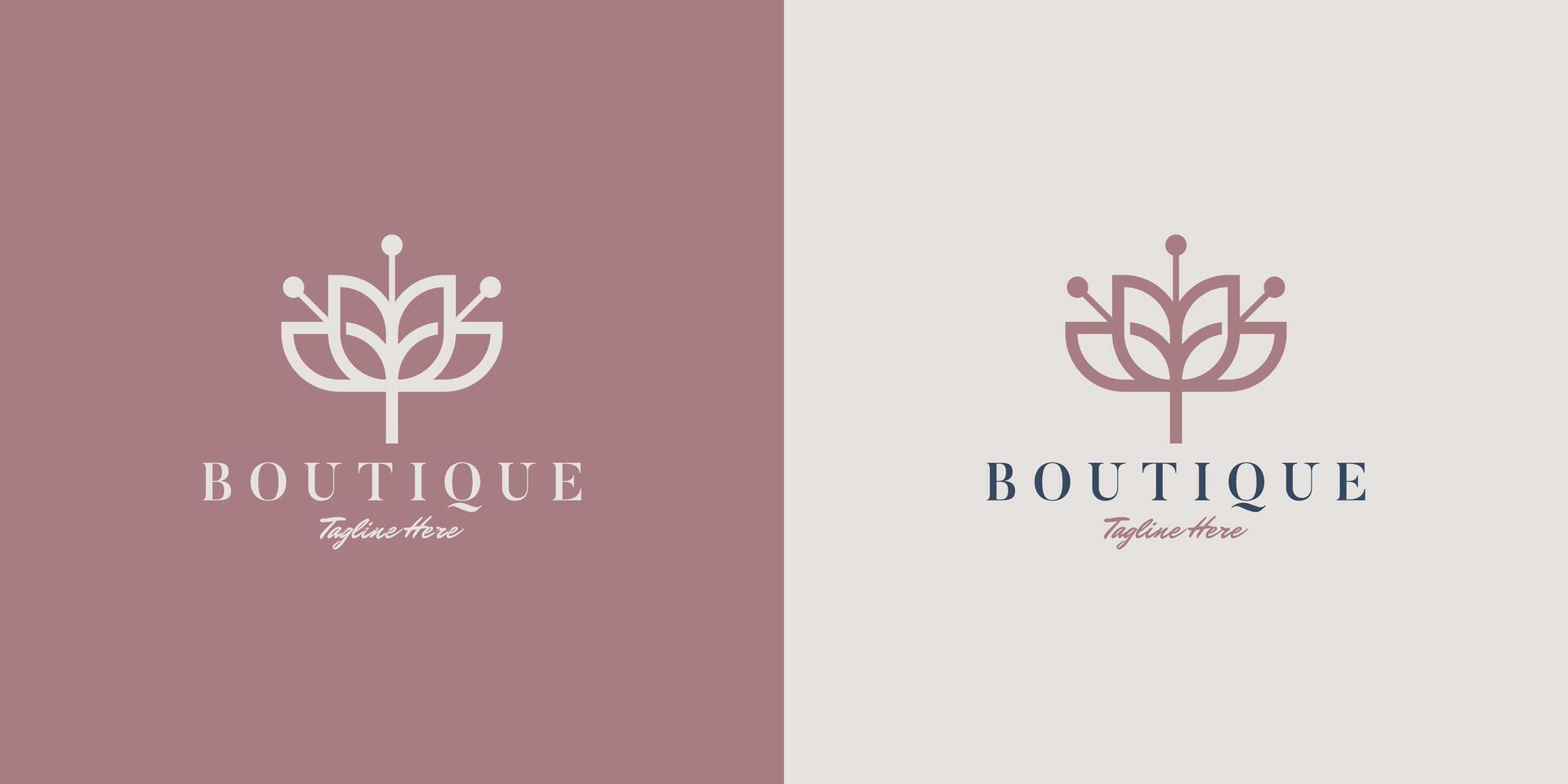 minimalista fiore logo design per bellezza, boutique, donne, cosmetici, yoga vettore