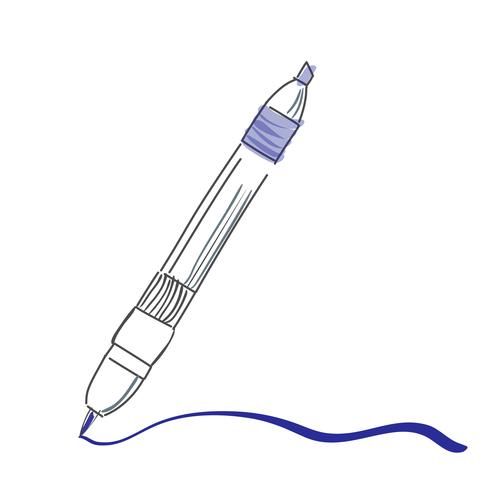 Sketch doodles pennarello impermeabile. Pennello pennarello illustrazione vettoriale