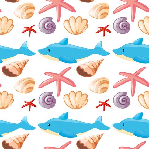 Design senza cuciture con animali marini vettore