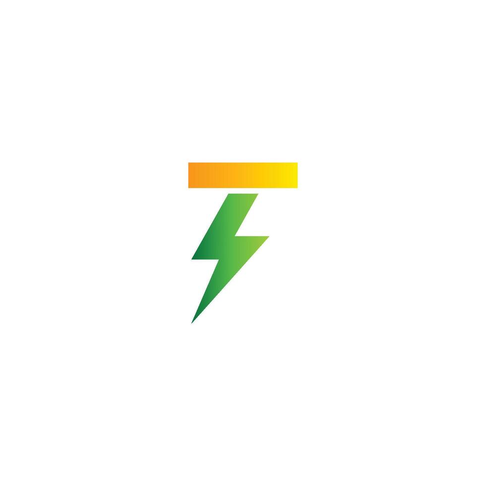 t lettera rinnovabile energia logo design modello vettore