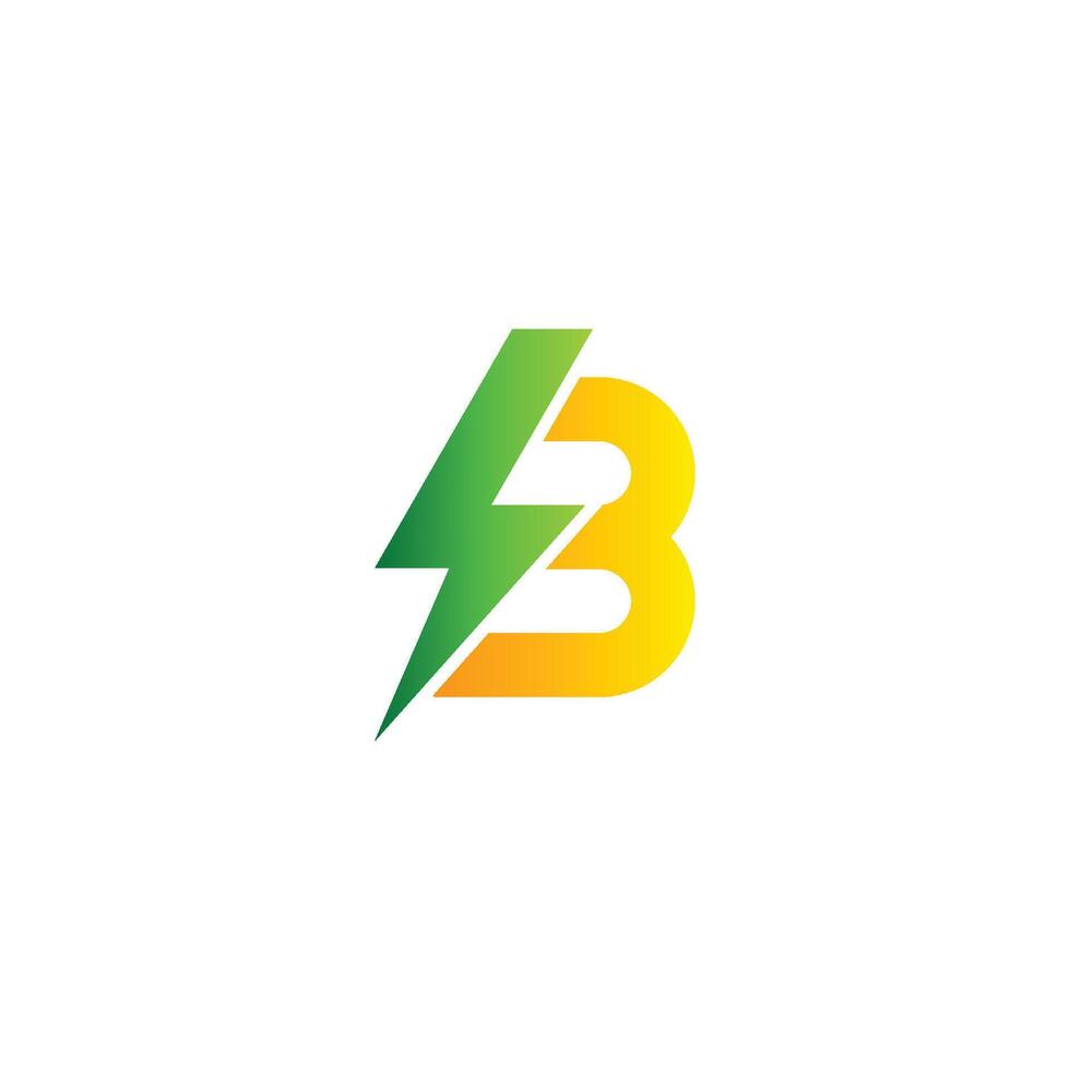 B lettera rinnovabile energia logo design modello vettore