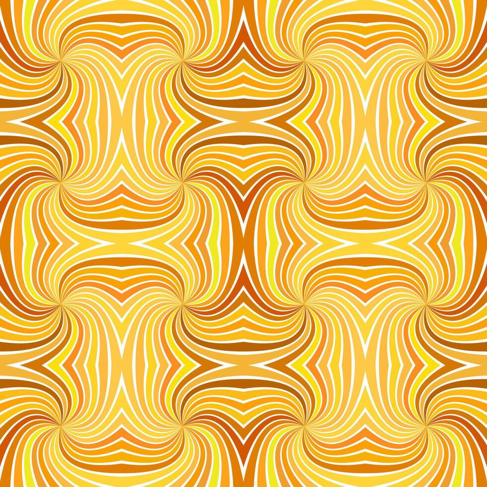 arancia senza soluzione di continuità astratto ipnotico spirale raggio banda modello sfondo - vettore grafico design