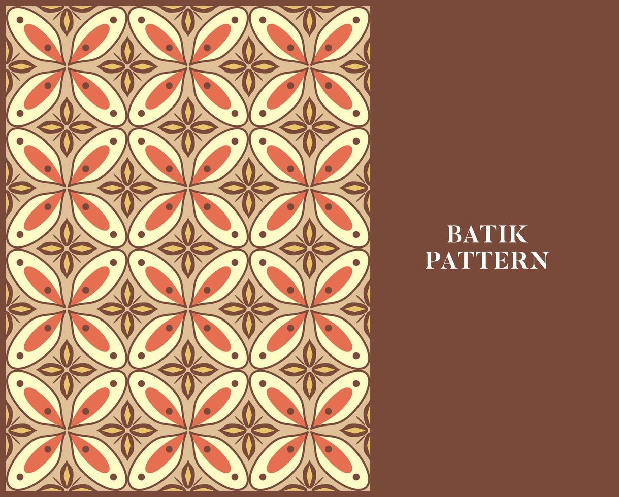 batik modello con retrò stile e colore vettore