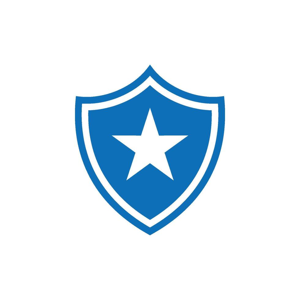 disegno dell'illustrazione del modello del logo dell'icona del pittogramma dello scudo della stella vettore