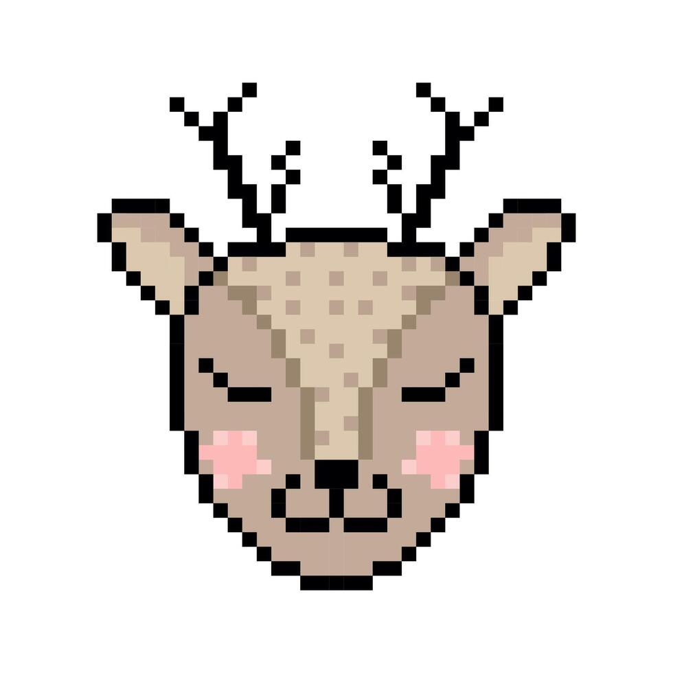 cervo testa nel pixel arte stile vettore