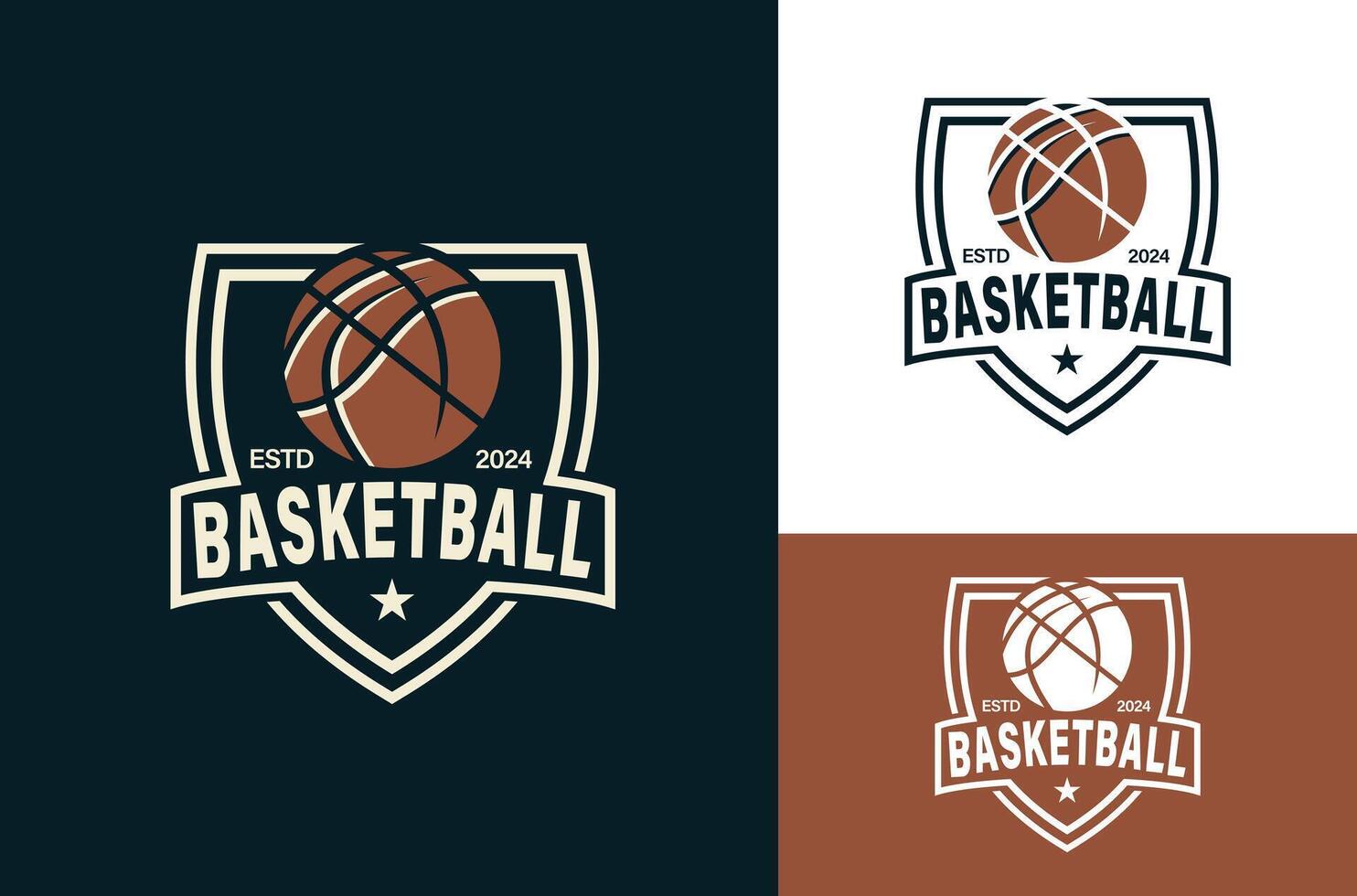 retrò Vintage ▾ americano gli sport scudo pallacanestro club logo, pallacanestro club. torneo pallacanestro club emblema, design modello con multiplo buio e leggero sfondi vettore